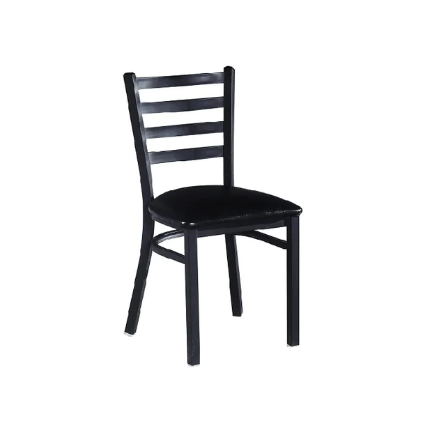 Factory Price Modern Nordic Pu Leather Restaurant Dining Chair Metal Transfer Black Legs Coffee Shop Chair