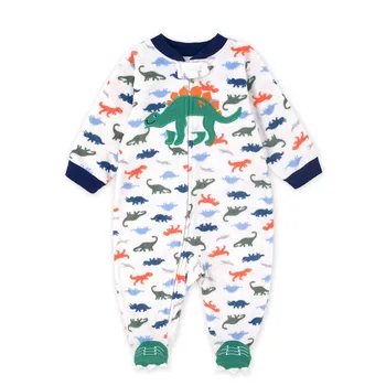 Custom Wholesale Cartoon Neutral Winter Woolen Fleece Romper Jumpsuit for Newborns Zipper Closure Baby Clothes