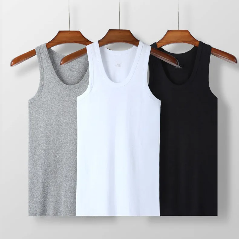 High Quality Wholesale White Undershirts Cotton Vest Tank Top Men