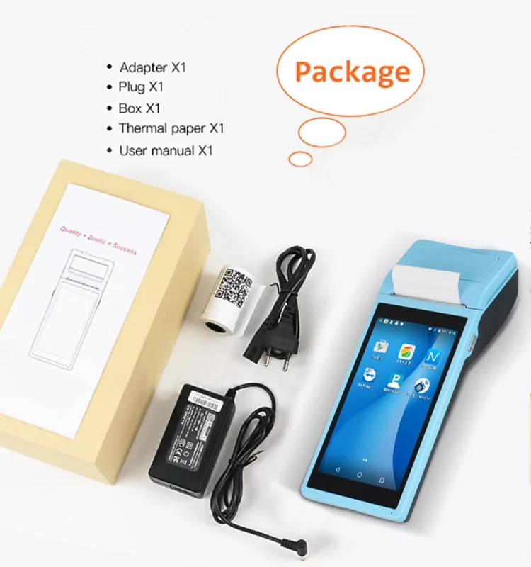 GOOJPRT Q2 Smart Mobile  All in One Pos Terminal With Printer Sim Card Wifi BT