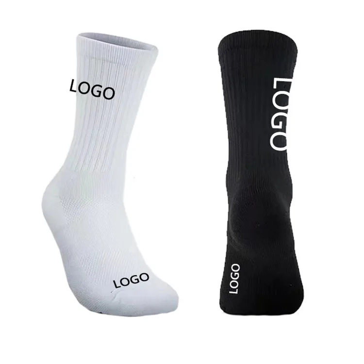 B85 Free Design Jacquard Socks Customized Unisex White Black Sports Crew for Running Basketball Cycling manufacture