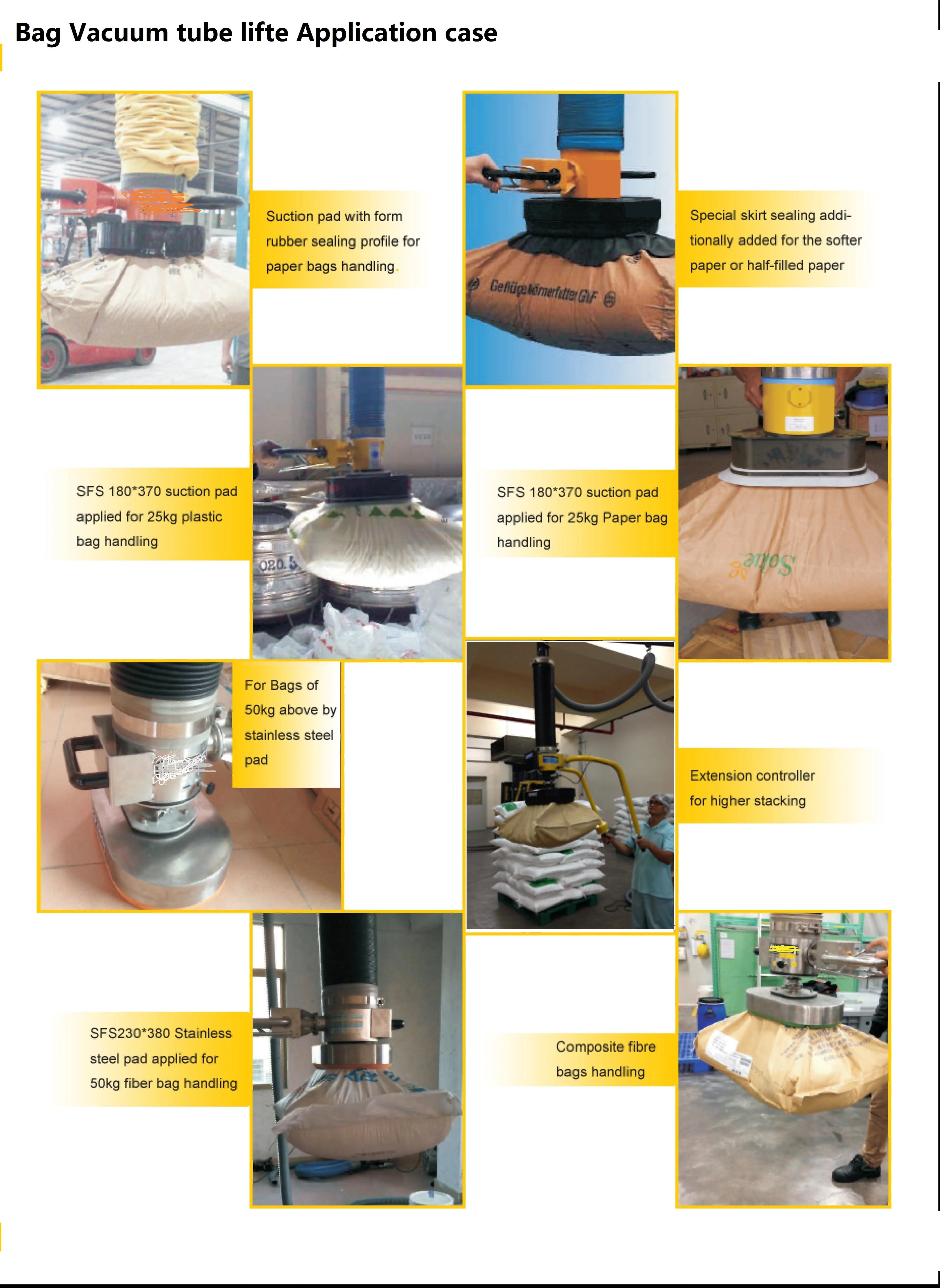 Ce 30kg Flour Sack Bag Vacuum Lifting Holder 50kg Heavy Rice Bag Kraft