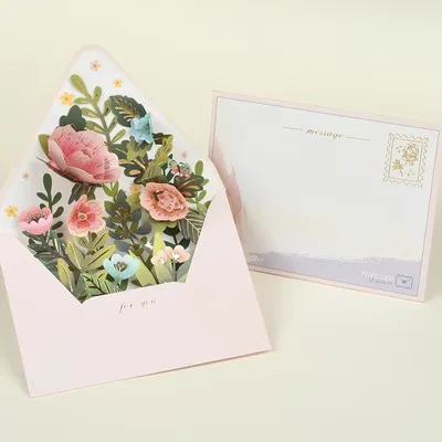 Creative DIY Small Fresh 3D Three-dimensional Greeting Card Universal Lovely Blessing Children Teachers Thank You Card