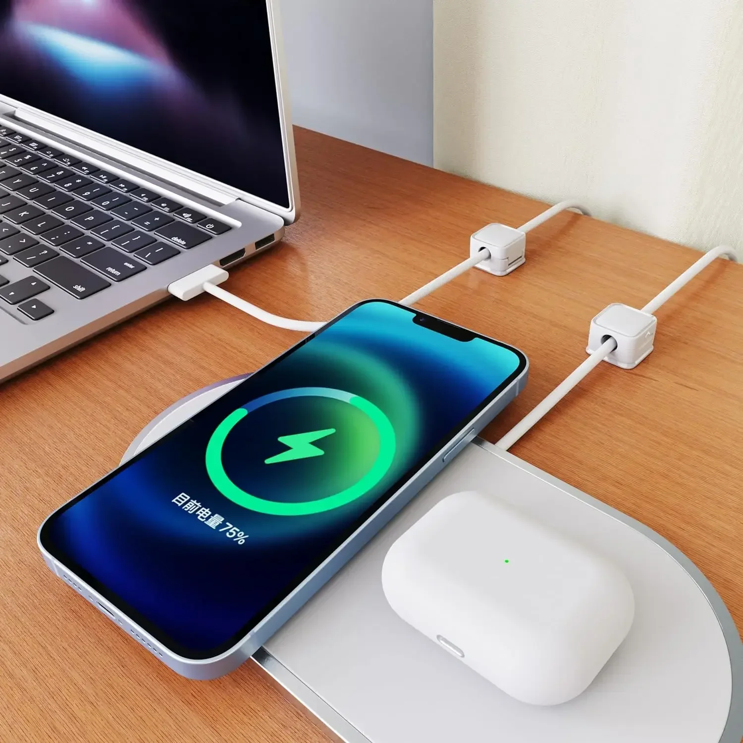 Magnetic Cable Clip Under Desk Cable Management Adjustable Cord Holder Wire Organizer and Cable Management Wire Keeper