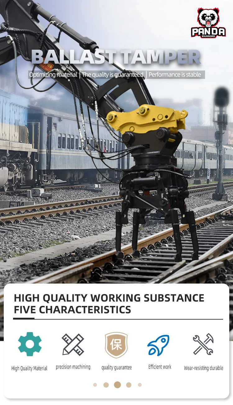Low Weight Rail Electric Ballast Tamper Lifts Each Sleeper And The