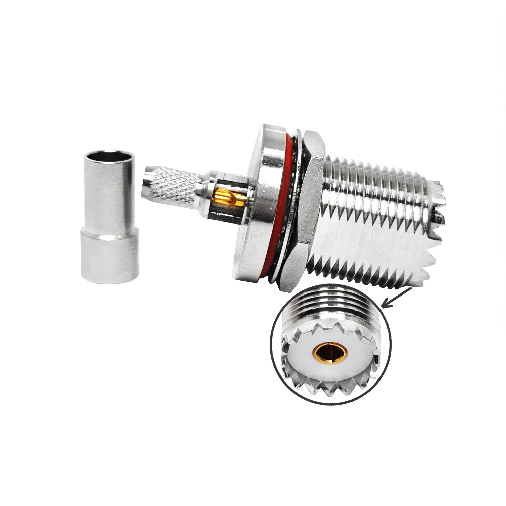 RF Coaxial Hembra Connector  SO239 UHF Female/Jack Crimp Straight  for RG58 LMR200 RF Coax Coaxial Cable