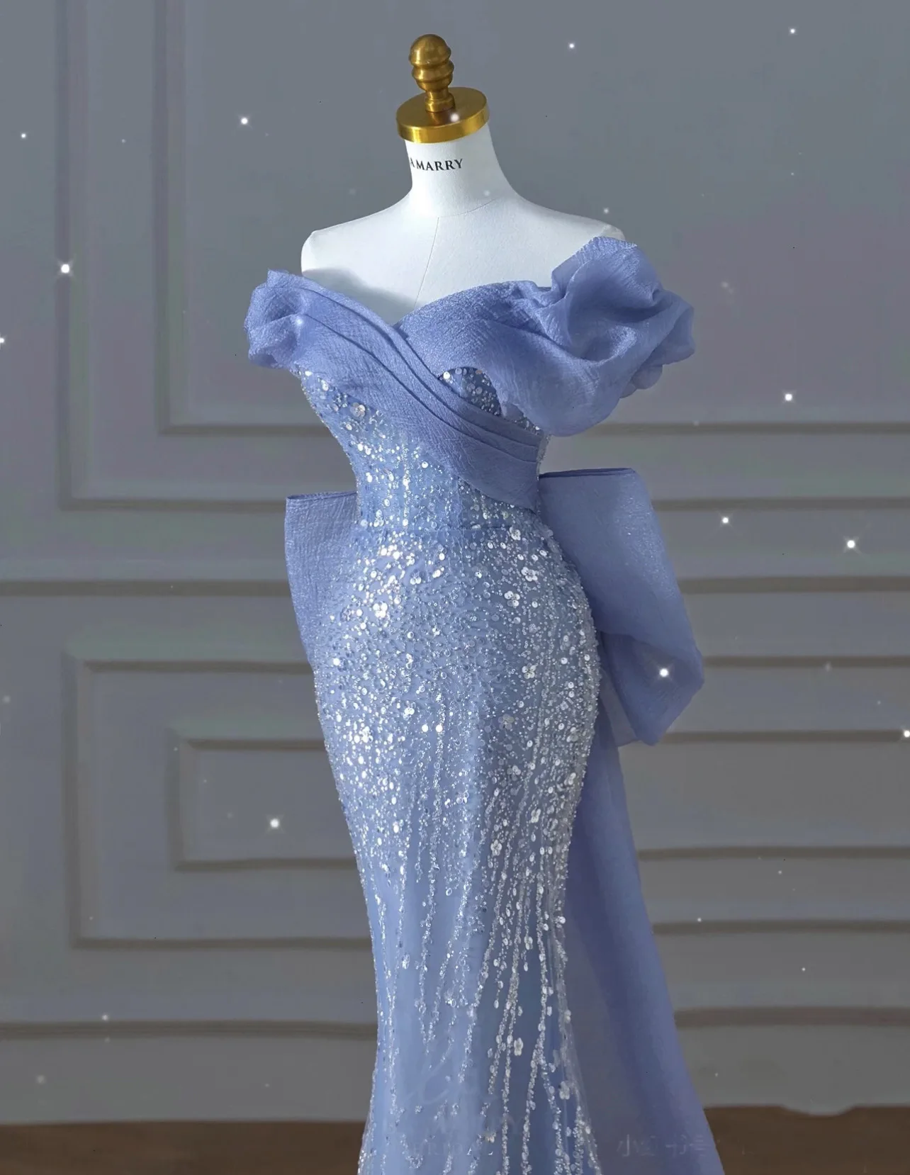 Ladies Evening Dress Sequin Mermaid Wedding Banquet off Shoulder