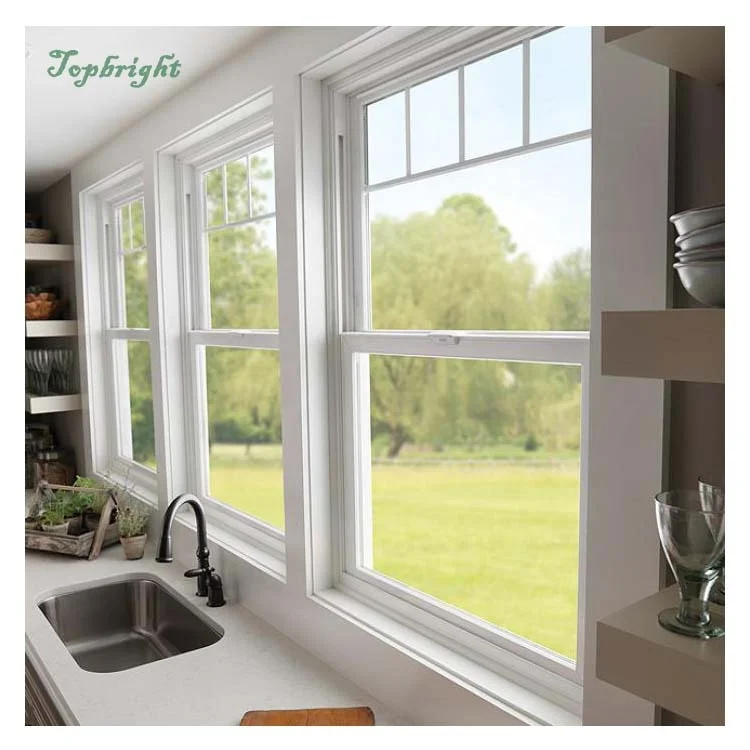 Aluminium Vertical Sliding Window Thermal Break Screen Double Hung Glazed windows