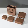 Lid & Base Rigid Box - Brown Wood Grain 1
