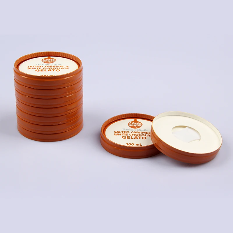 Sowinpak Food Grade Stackable Paper Lid for Paper Bowl Ice Cream Cup Soup Container manufacture