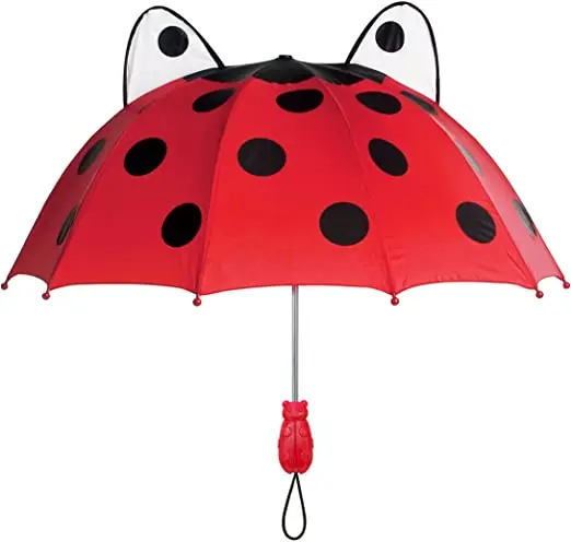 High Quality Ladybug 3D Animals Umbrella with Straight Pattern for Business Gifts for Kids and Ladies