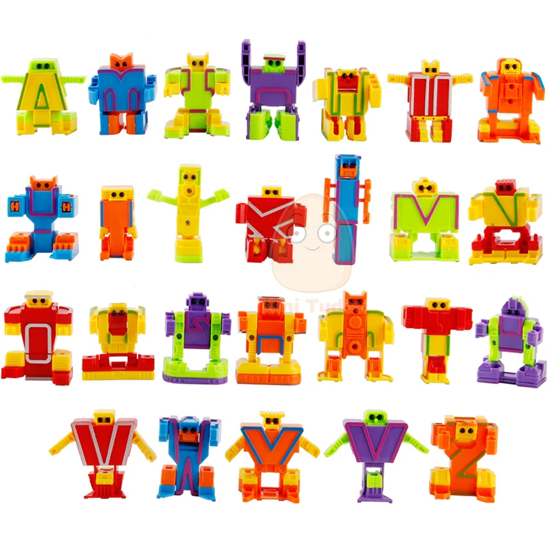 26 Pieces BOX ABC Robot Alpha bots Alphabet Toy Kids Baby Study Education Gift 
