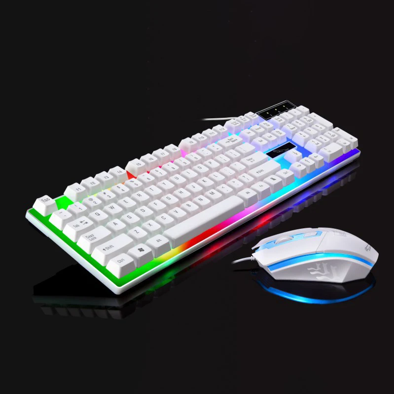 Honcam Wired Gaming Keyboard Mouse Combo Led Rainbow Backlit Gaming ...