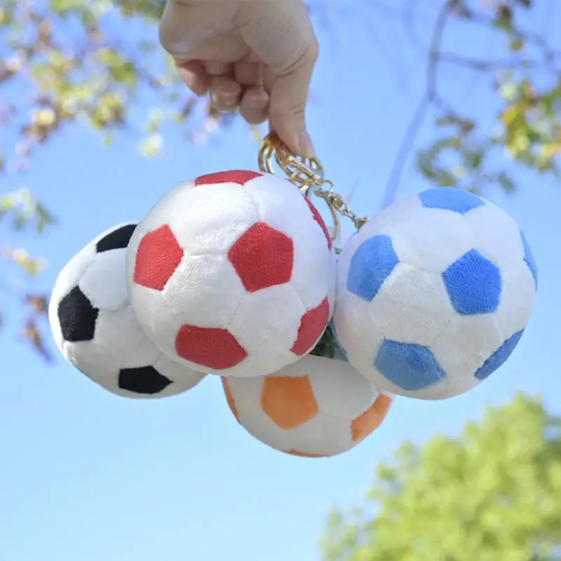 Plush Simulation Soccer Ball Filling Soft Ball Children's Toys Cute Schoolbag Pendant Basketball Keychain Children's Gifts 7CM