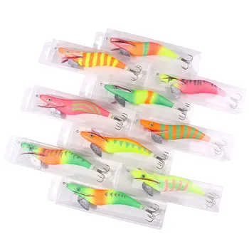 4.0# PVC Squid Jig Lure Kit with Glow & Luminous Features for River Lake Saltwater Fishing Fluorescent Shrimp Cuttlefish Designs – Metal Jig – view 4