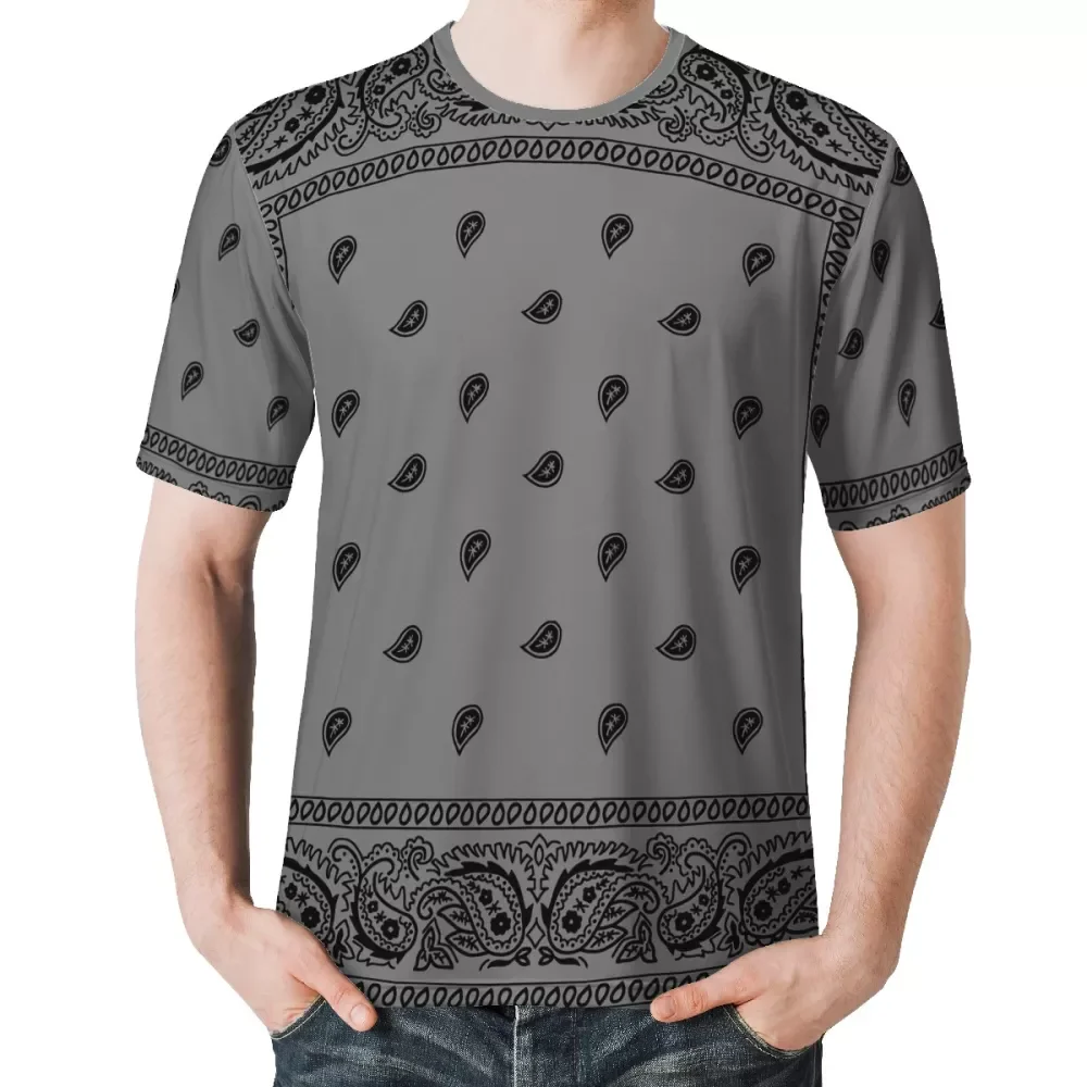 Bandana Print T shirt with Bandana Print around Collar