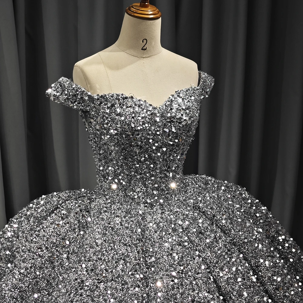 Luxury Sequin Maxi Ball Gown - Off-The-Shoulder Princess Dress for  Quinceanera | Elegant Evening Wear for Women