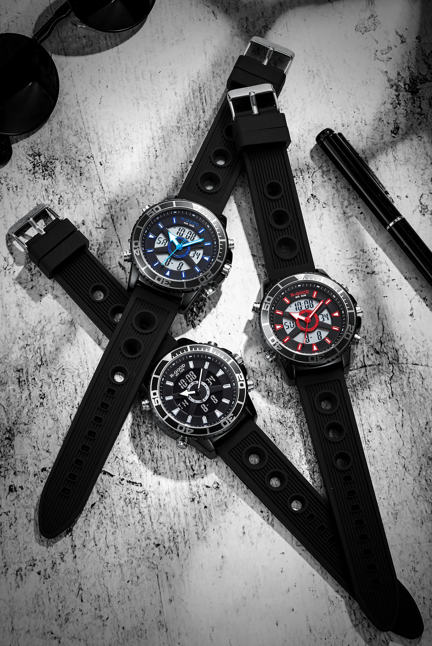 H-GOOD TK-0005 Stopwatch Timer Classic Style Watch for Men