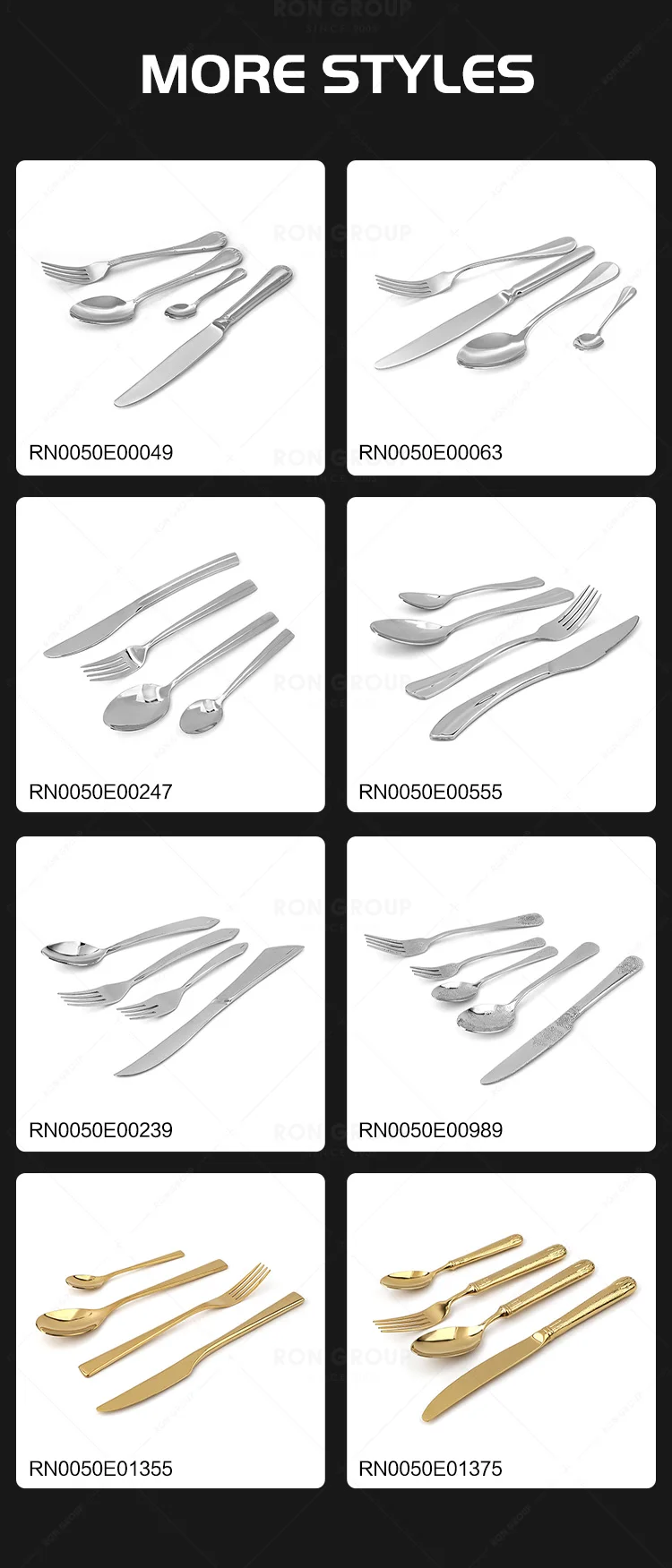 Elegance modern design restaurant flatware for wedding silverware food safe spoons forks knives stainless steel cutlery set