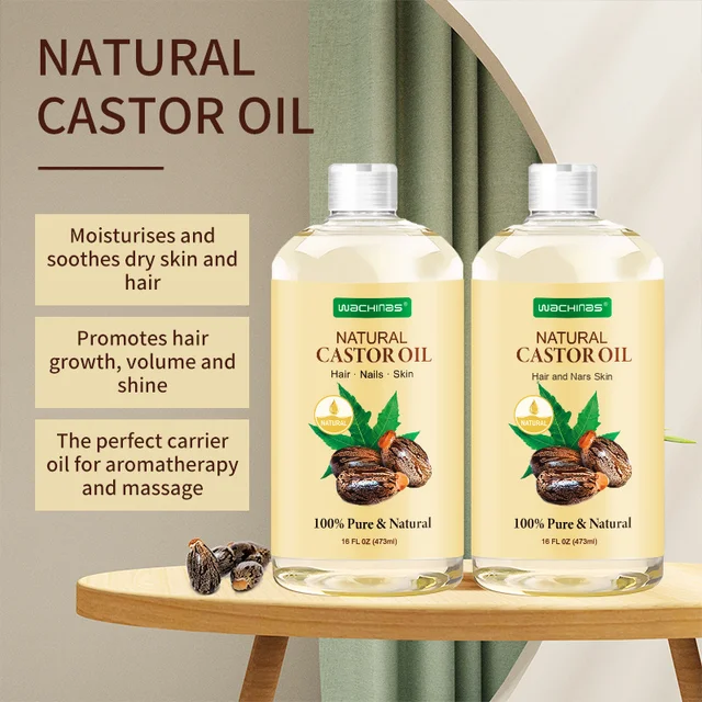 OEM Customized 473ml Natural Organic Cold Pressed Castor Oil for Hair Growth & Follicle Repair Beauty Skin Care