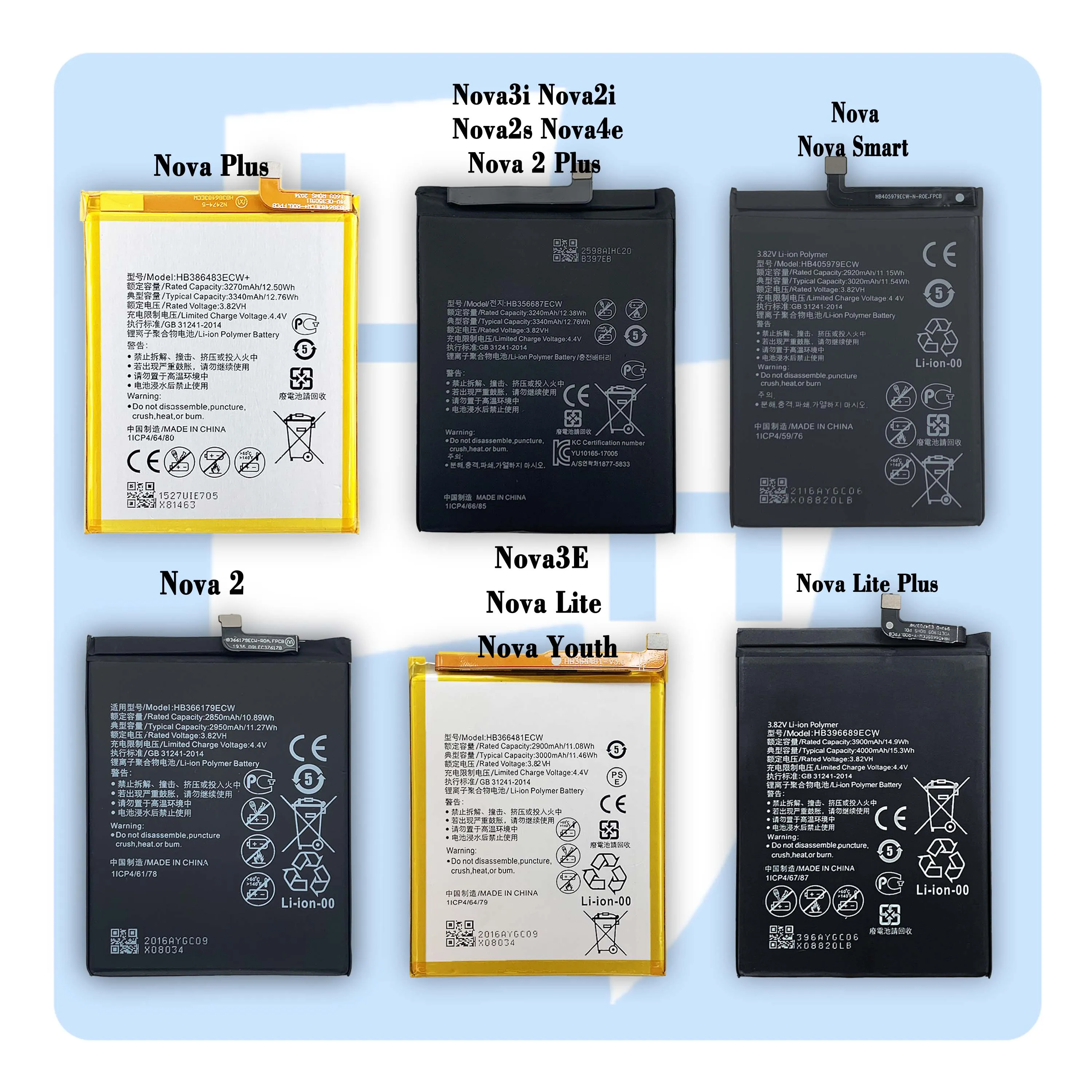 
 Аккумулятор для сотового телефона P6 P7 P8 P9 P10 P20 P30 P40 P8 LITE P9 LITE P9 PLUS P10 PLUS P20 PRO P30 PRO huawei P40 PRO  