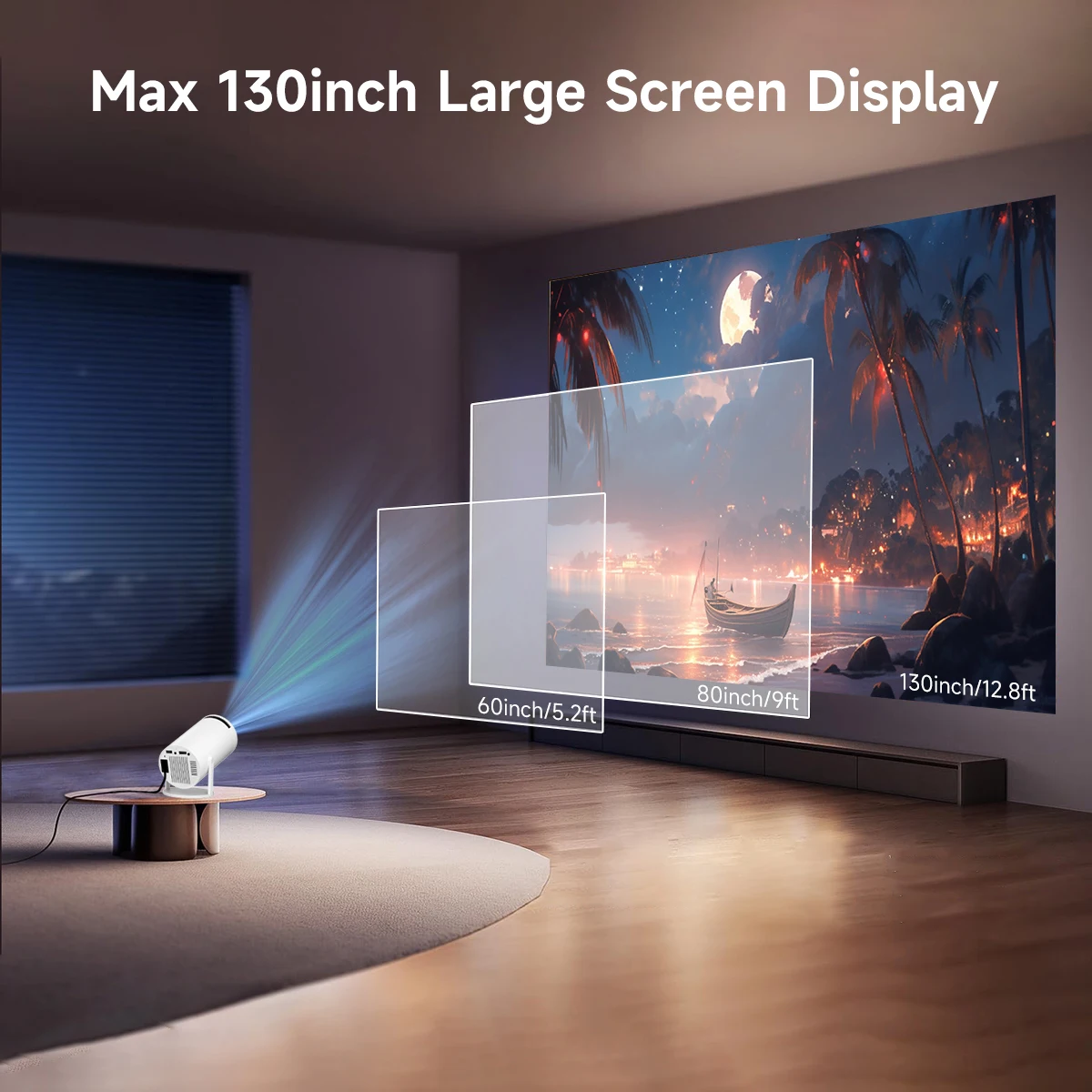 Portable Mini Projector 4K HY300 Pro Smart Wifi Android 12 Home Theater Outdoor Video Proyector Full Hd Mobile Phone Projectors
