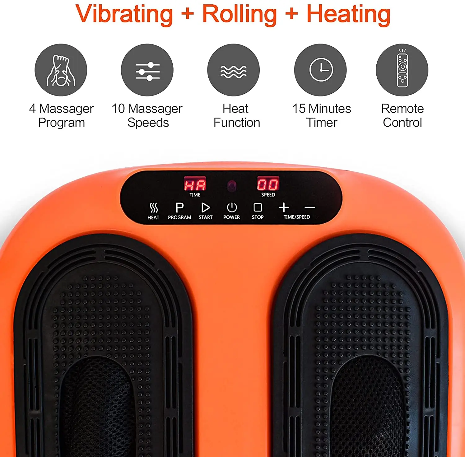 Adjustable Speed Program Electric Wireless Vibrating Heated Feet Foot Massager Mat Custom Logo for Blood Circulation Improvement
