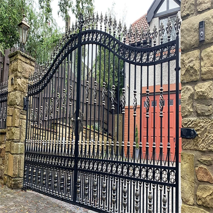 Driveway Double Main Gate Iron Gate Design Wrought Iron Gate Parts