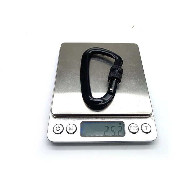 BT Aluminum Snap Hook Safety Snap Hook for Wholesale D Shope Screw Locking Carabiner Hook Custom Logo Hiking Pull Carabiner