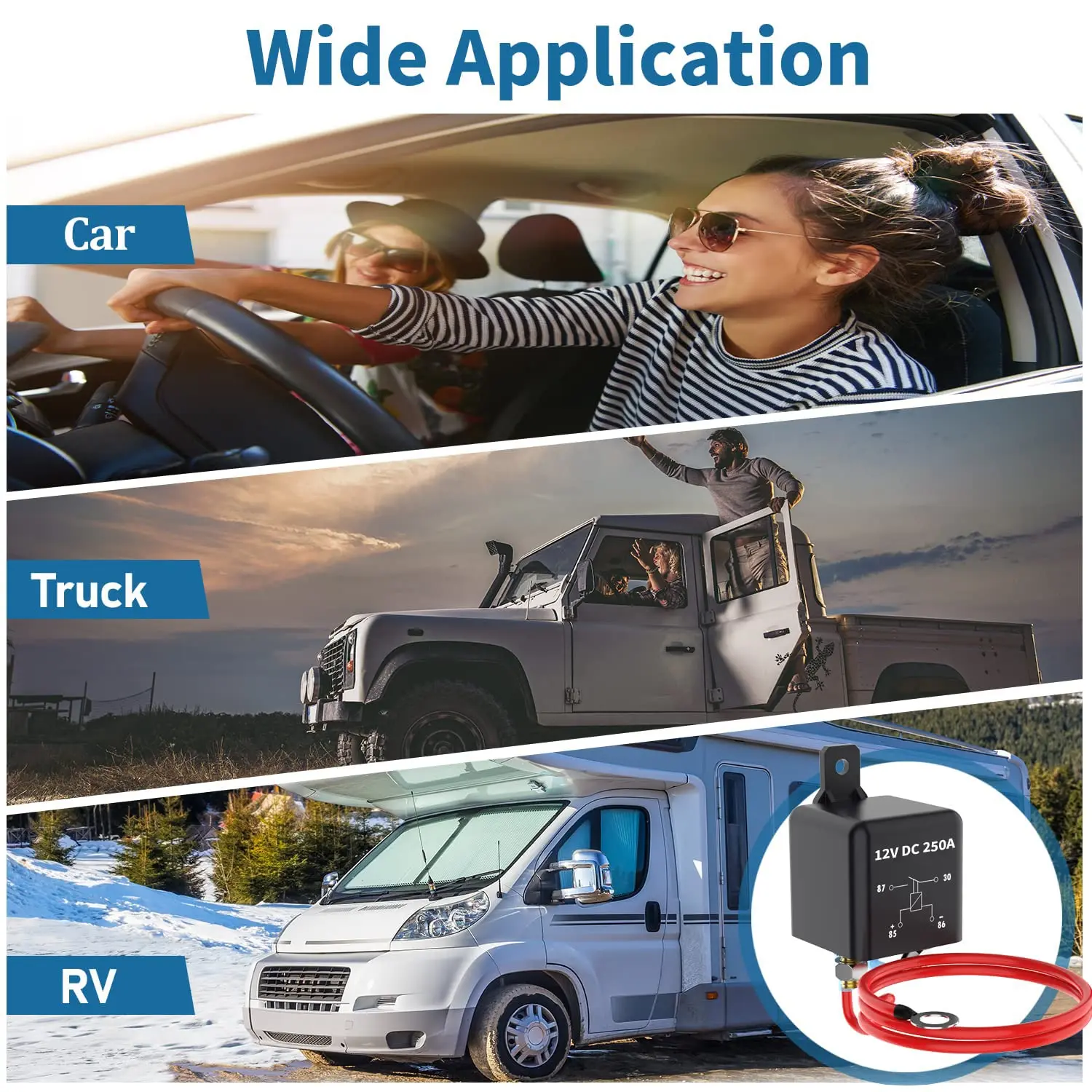 Remote Negative Battery Kill Switch Kit,Car Kill Switch Anti Theft DC