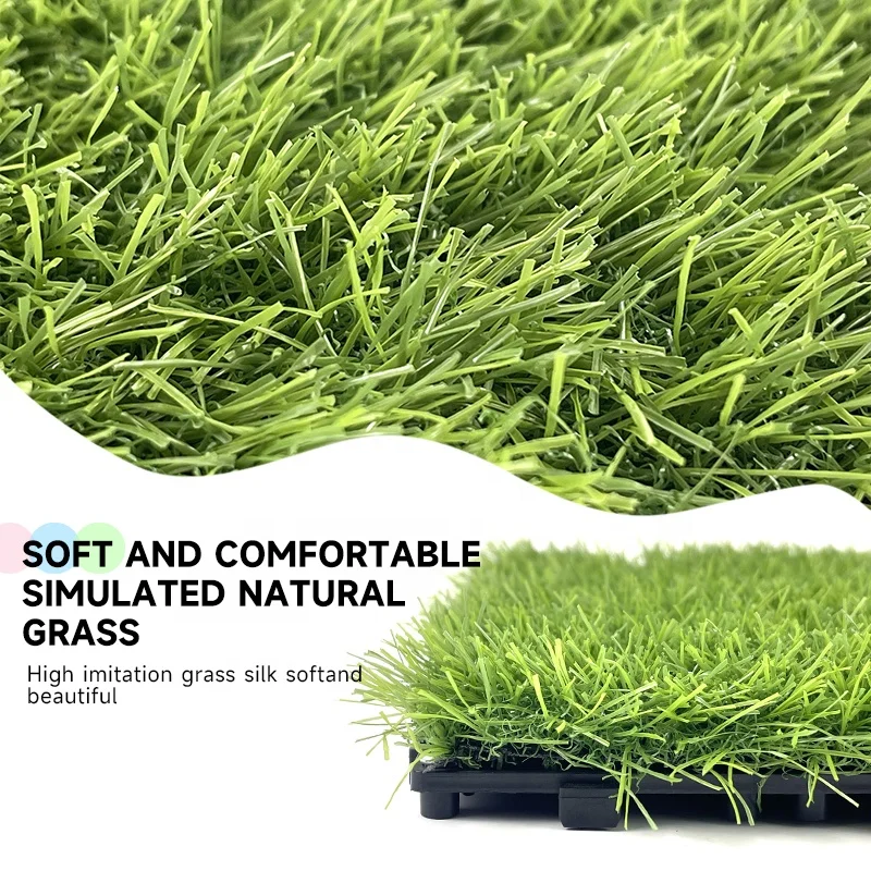 Synthetic Turf Flooring Carpet Grass Tiles Artificial Grass Interlocking Tiles WPC Deck Tiles