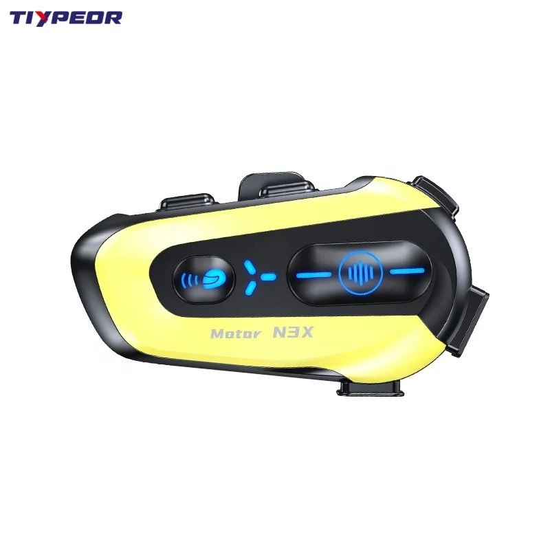 TIYPEOR Waterproof Dustproof for Bluetooth Helmet Headset with Noise Reduction Music Mixing and Intercom Sharing for Motorcycles