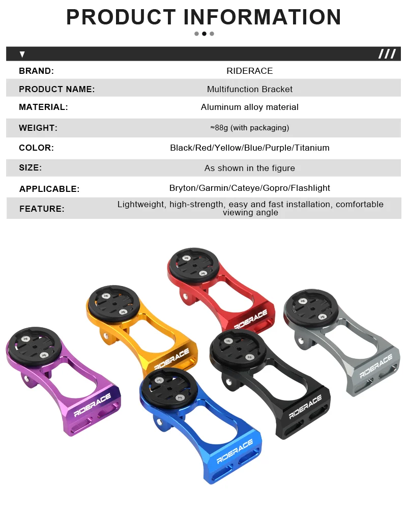 Bicycle Computer Camera Holder  Bike Handlebar Mount Stopwatch Speedometer Bracket for Garmin Edge Bryton Cateye