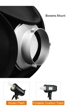 Inlighttech Godox 80 X 80cm Folding Portable Bowens Mount Softbox + Honeycomb Grid Studio Strobe Flash Reflective Softbox Diffus detail image