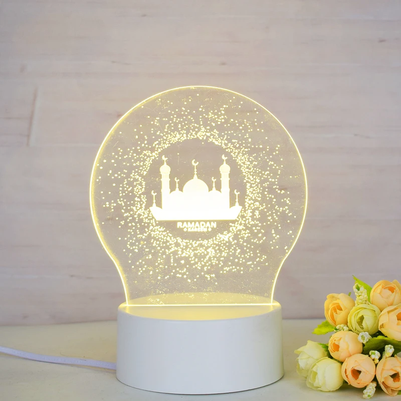 Eid 2022 Mubarak LED Light Muslim Ramadan Lights Moon Lights Room Ornaments Party Gift Decoration
