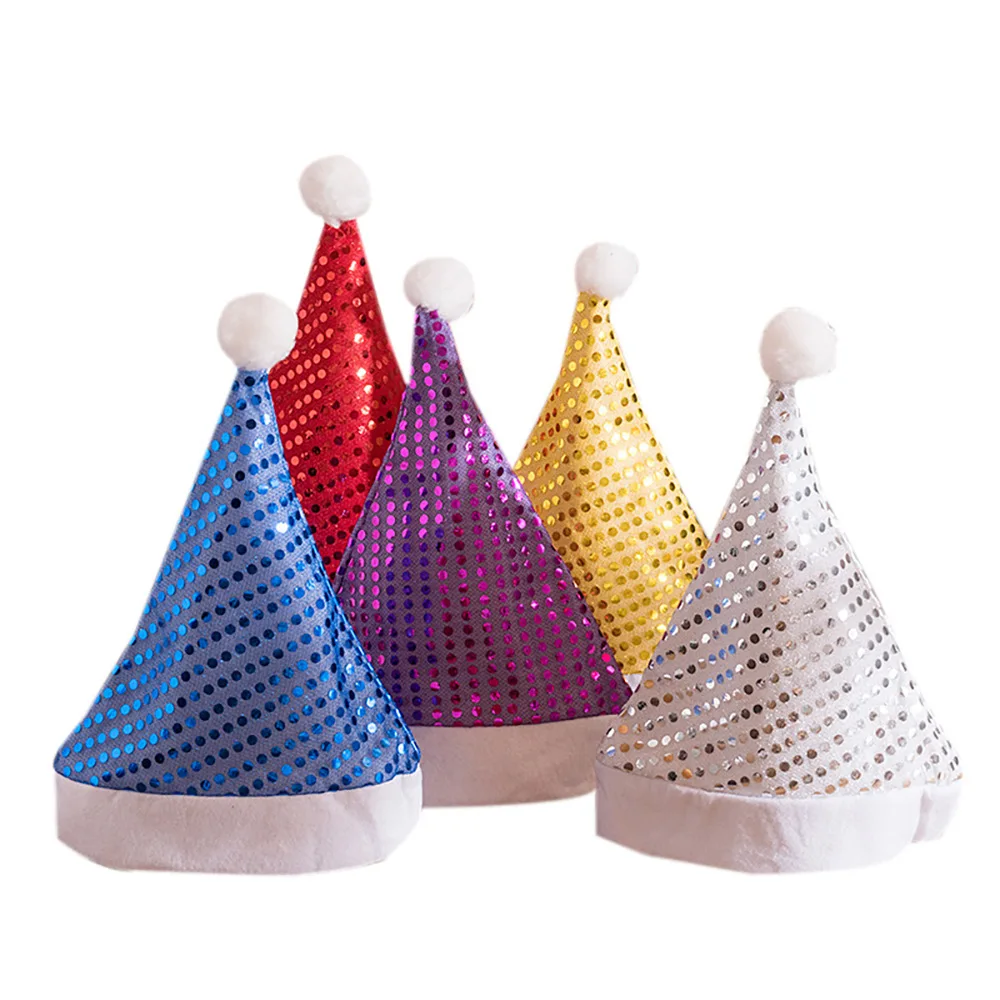 factory custom party hats multicolor christmas plush hat glitter