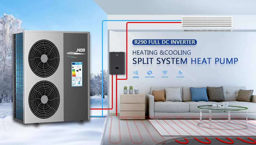 Jnod Factory R290 Split Heating System Air To Water Heating And Cooling