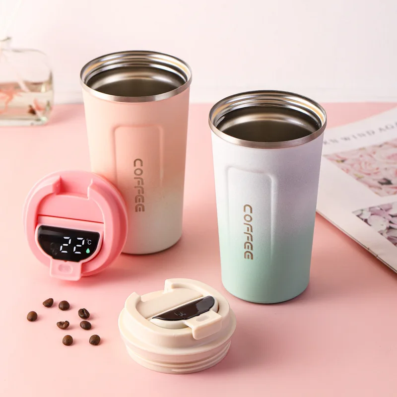LED 350ml 500ml Smart Temperature Display Digital Vacuum Stainless Steel Insulated Thermal Travel Smart Coffee Mug Water Bottle