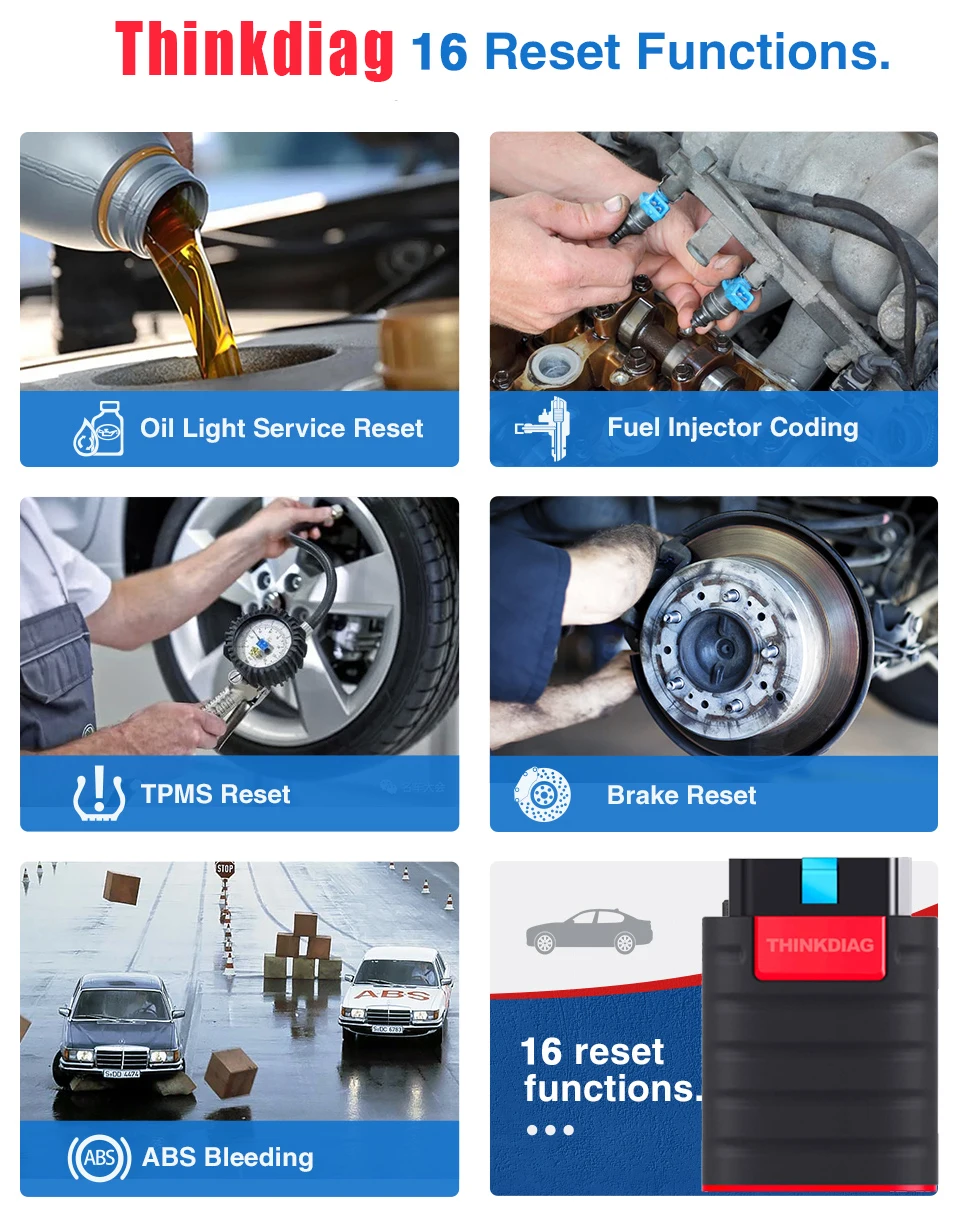 New Version ThinkDiag ALL Car Brands All Reset Service 1 Year Free Update OBD2 Diagnostic Tool Active Test ECU Code Surpass