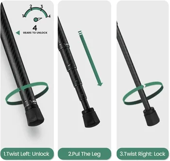 Carbon Fiber Light Stand Tripod 60 Inch Compact Travel Ball Head Tripod 360 Degree Ball Head Professional Camera Stand product image