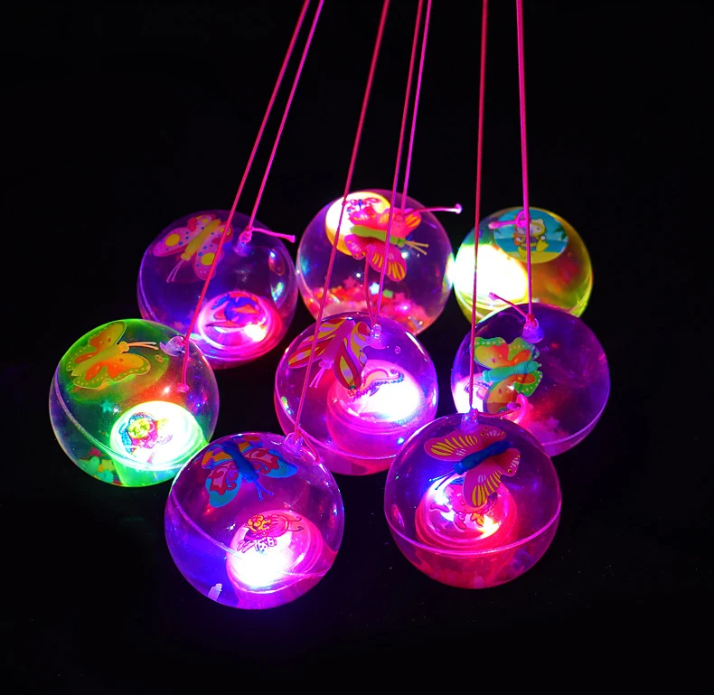 2023 Hot Selling6.5 Elastic Crystal Ball Glow Bouncy Ball Flash ...