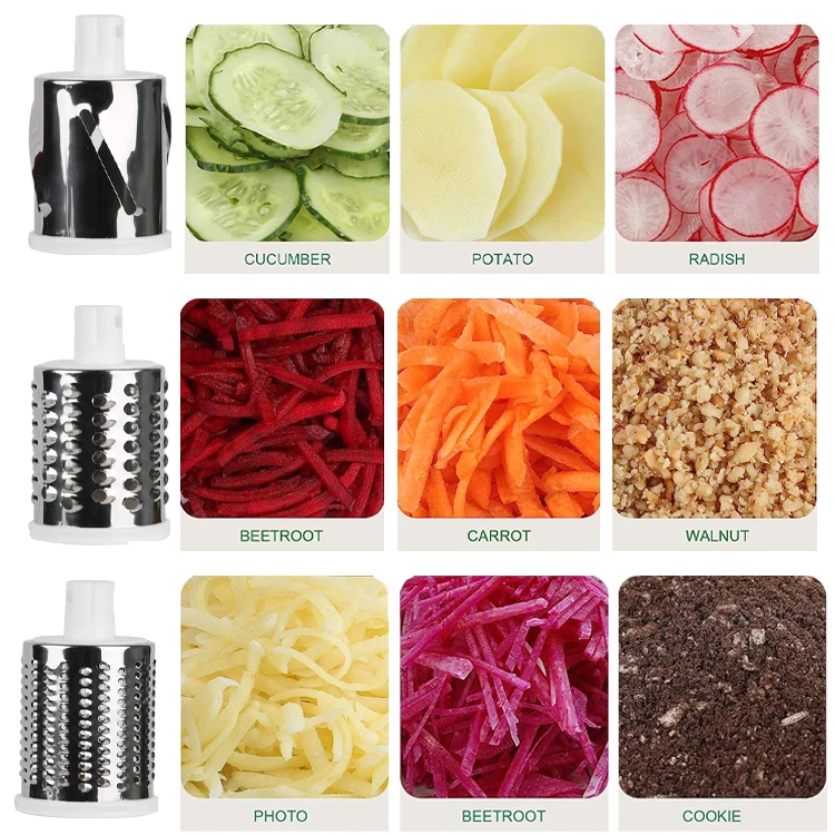 Multi-Function Manual Vegetable Chopper Cutter Kitchen Gadget Hand-Crank Rotary Vegetable Shredder Slicer Food Grater W/ Handle