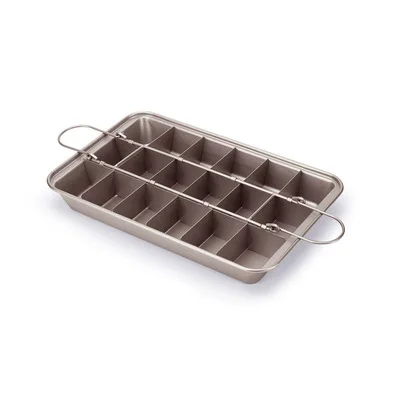  Brownie Pan with Dividers, Non-Stick Edge Brownie Pans