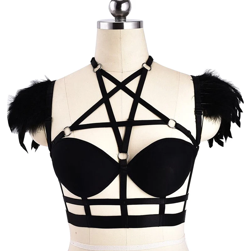 Free Size Woman Ballroom Dance Feather Bodysuit Breathable Sexy Adult Roleplay Costumes