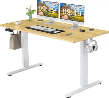 55'' x 24" Electric Height Adjustable Standing Desk Sit to Stand Ergonomic Computer Desk, Yellow