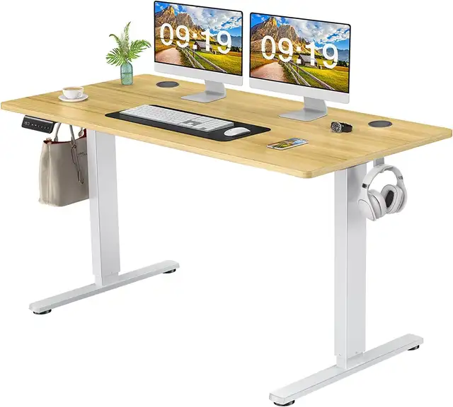 55'' x 24" Electric Height Adjustable Standing Desk Sit to Stand Ergonomic Computer Desk, Yellow