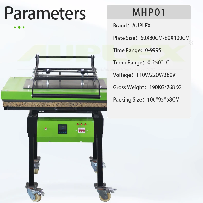 Auplex 110v 80x100 Heat Press - Manual Large Format MHP01