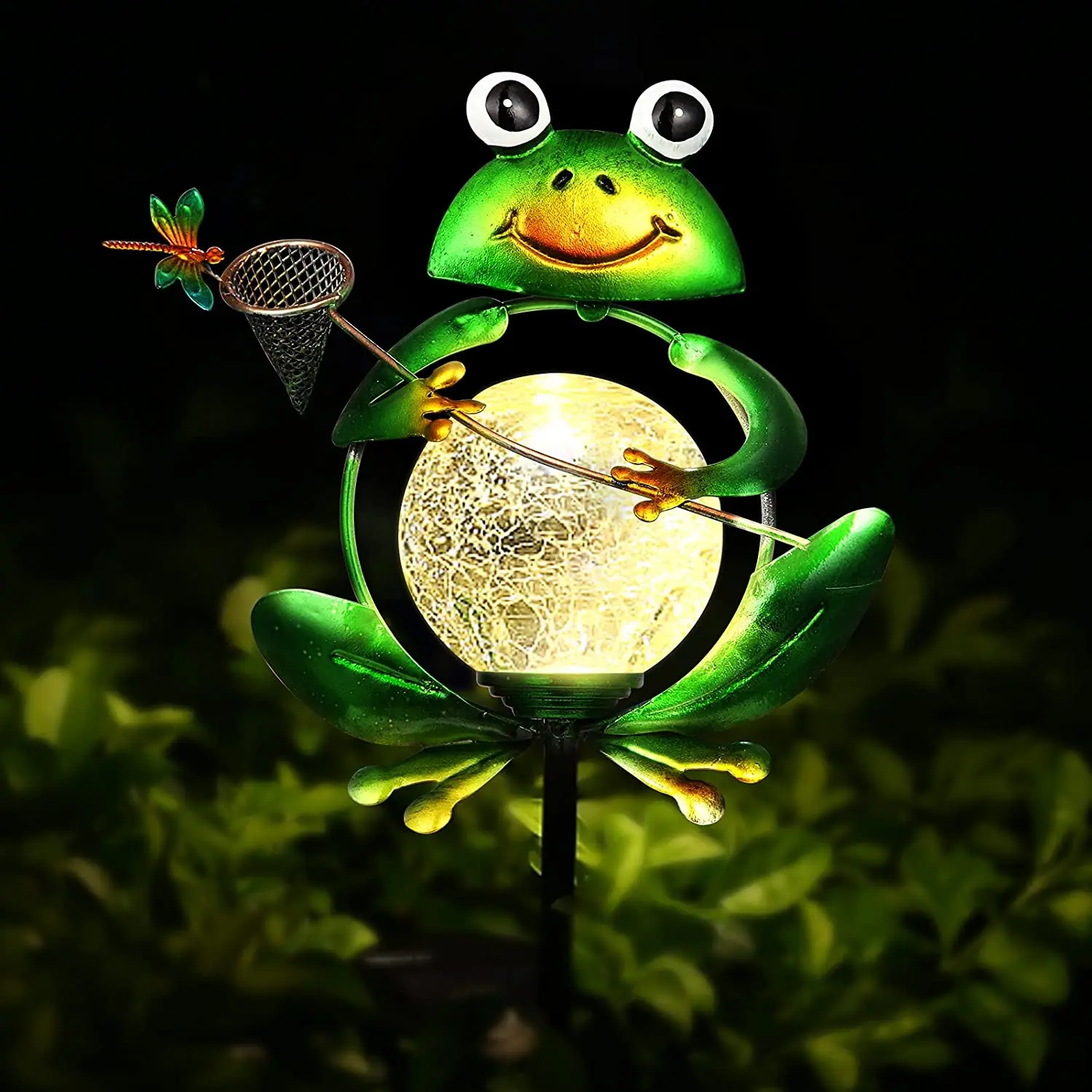 frog garden lights