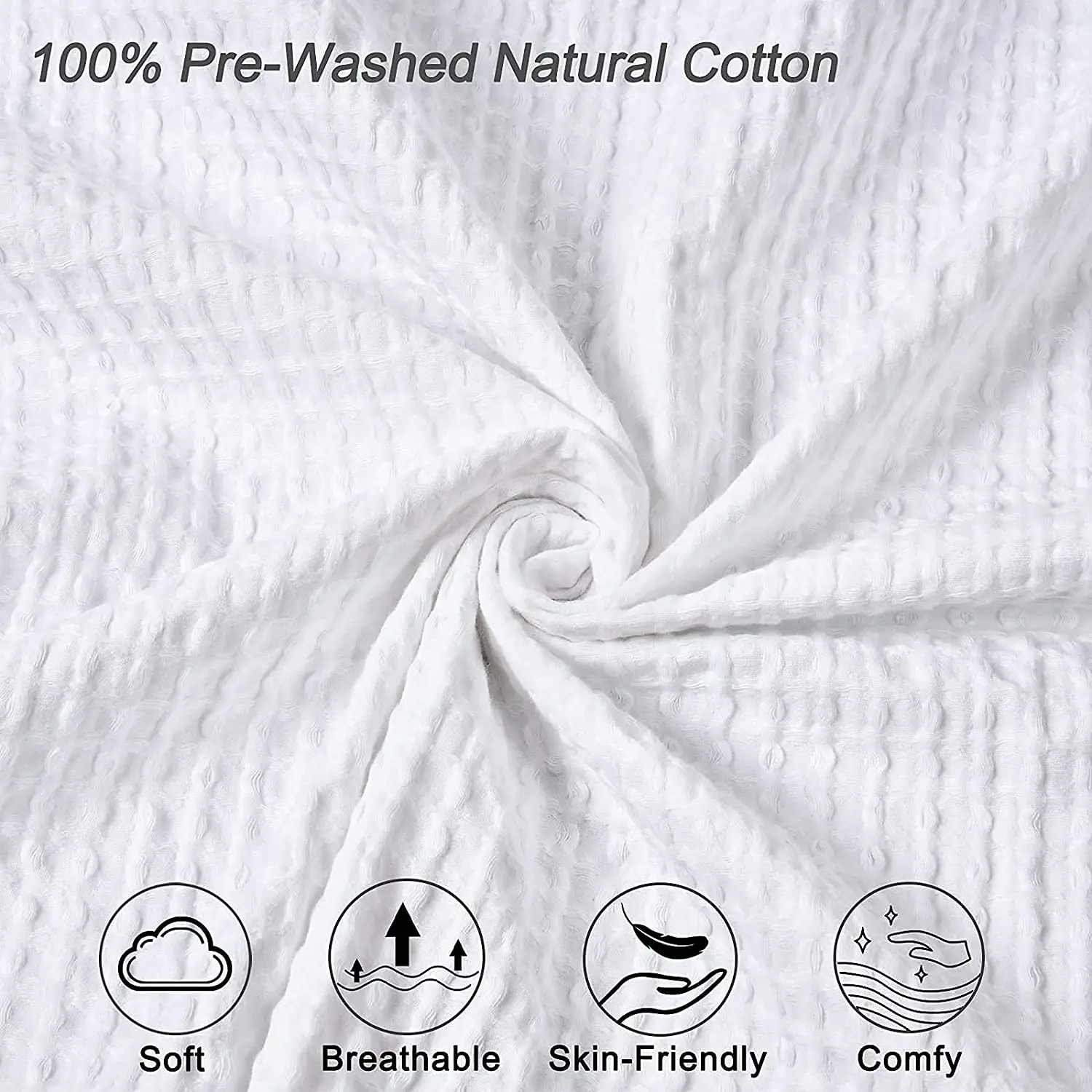 Premium Soft Lightweight Thermal 100% Cotton Weave Waffle Blanket - Buy ...