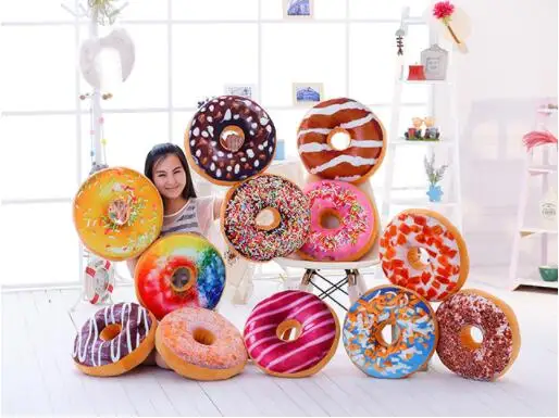 Giant Plush Chocolate Donut Pillow Bed Toy Cute Fun